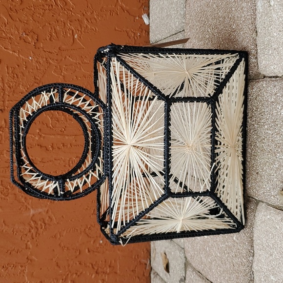 Mango bicolor raffia bag limited edition 2019 - Picture 4 of 10